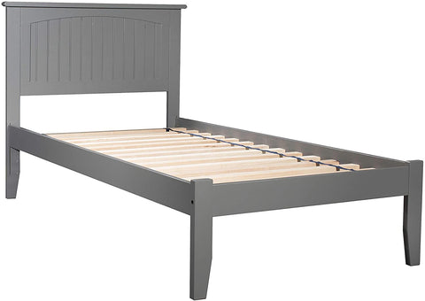 Oakestry Nantucket Platform Bed with Open Footboard and Turbo Charger, Twin XL, Grey