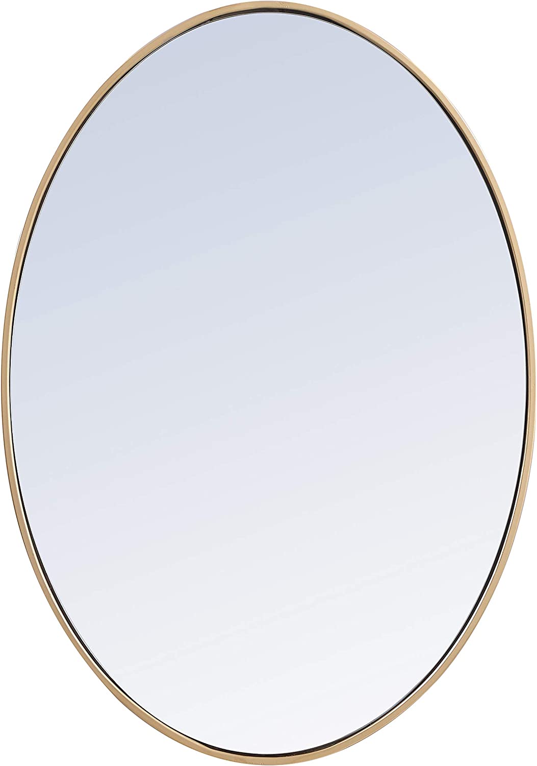 Elegant Decor Metal Frame Oval Mirror 34 inch in Brass– Oakestry