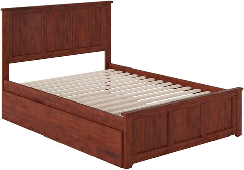 AFI Madison Platform Matching Foot Board with Full Size Urban Trundle Bed, Walnut