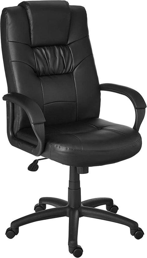 Oakestry Executive Mid Back LeatherPlus Guest Chair in Black
