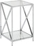 Oakestry Oxford End Table, Clear Glass/Chrome Frame