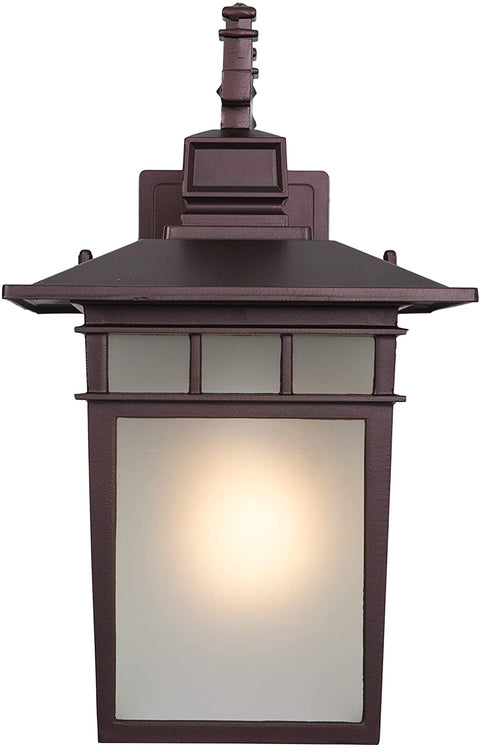 Oakestry FL2072LDORB Dante 1-Light Fluorescent Exterior Wall Sconce with Frosted Shade