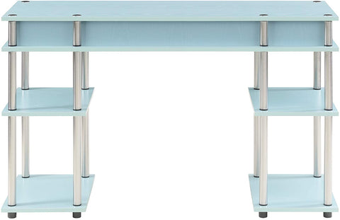 Oakestry No Tools Student Desk with Shelves, Seafoam