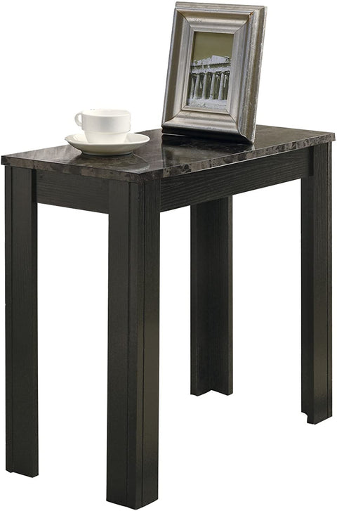 Oakestry , Accent Side Table, Marble-Look Top, Cappuccino, 24&#34;L
