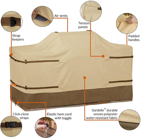 Oakestry Veranda Water-Resistant BBQ Grill Cover for 98 Inch Island with Center Grill Head