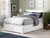 Oakestry Portland Platform Bed with Flat Panel Footboard and Turbo Charger with Twin Size Urban Trundle, Full, White