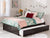 Oakestry Concord Platform Bed with Flat Panel Footboard and Turbo Charger with Twin Size Urban Trundle, Full, Espresso