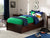 Oakestry Concord Platform Bed with Flat Panel Footboard and Turbo Charger with Twin Size Urban Trundle, Walnut