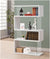 Oakestry Asymmetrical Snaking Bookcase White Glossy and Clear