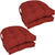 Oakestry Solid Twill U-Shaped Tufted Chair Cushions (Set of 4), 16&#34;, Ruby Red
