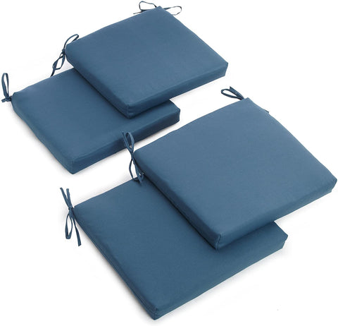 Oakestry Twill 19-Inch by 20-Inch by 3-1/2-Inch Zippered Cushions, Royal Blue, Set of 4