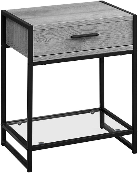 Oakestry I Accent, END Table, Night Stand, GREY