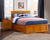 Oakestry Madison Platform Bed with Matching Footboard and Twin Size Urban Trundle, Full, Caramel