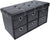 Oakestry Collapsible 6 Drawer Storage Ottoman, 30&#34; x 15&#34; x 15&#34;, Black Leather