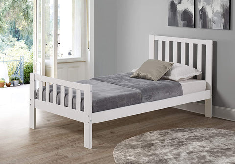 Oakestry Aurora Twin Wood Bed, White Platform