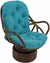 Oakestry Solid Twill Swivel Rocker Chair Cushion, 48&#34; x 24&#34;, Aqua Blue