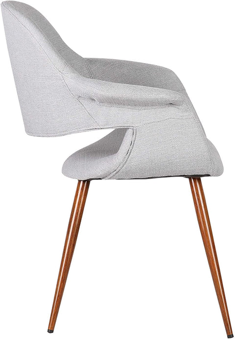 Oakestry Phoebe Dining Chair in Grey Fabric and Walnut Wood Finish