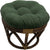 Oakestry Solid Microsuede Tufted Round Footstool Cushion, 18&#34;, Hunter Green
