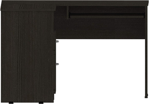 Oakestry Black Modern Engineered Wood Mix L-Shaped Desk