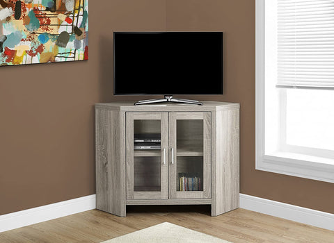 Oakestry I Corner with Glass Doors TV Stand, 42&#34;, Dark Taupe