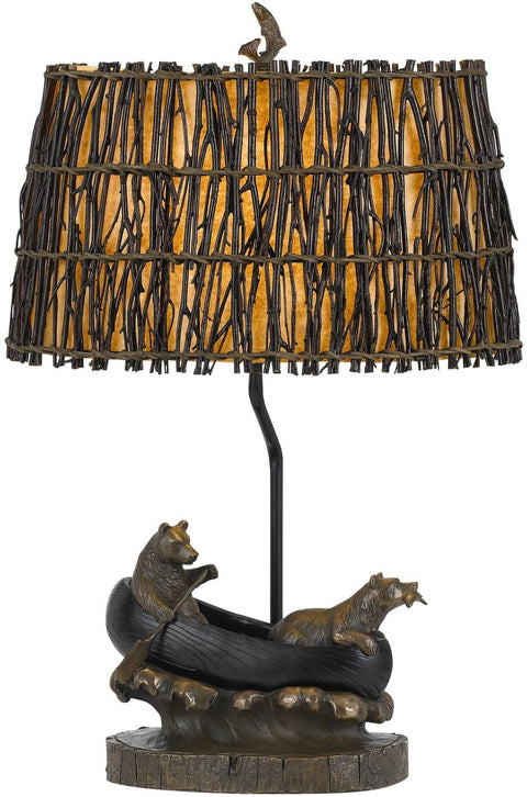 Oakestry BO-2732TB Animals/Insects One Light Table Lamp in Bronze / Dark Finish, 17.00 inches