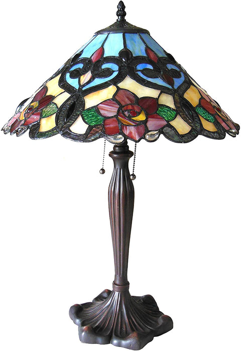 Oakestry CH15056RF17-TL2 Lindsay Tiffany-Style RosesTable Lamp with 17&#34; Shade
