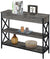 Oakestry Tucson 1-Drawer Console Table with Shelves, Weathered Gray/Black