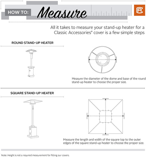 Oakestry Veranda Water-Resistant 34 Inch Square Stand-Up Patio Heater Cover