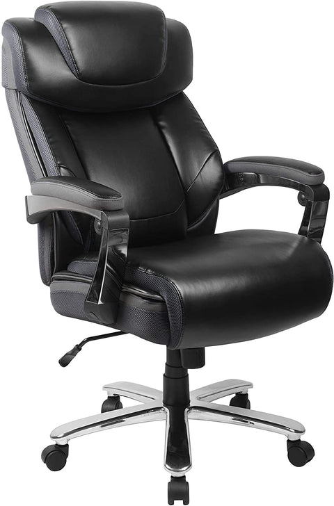 Oakestry HERCULES Series Big &amp; Tall 500 lb. Rated Black LeatherSoft Executive Swivel Ergonomic Office Chair with Adjustable Headrest
