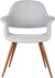 Oakestry Phoebe Dining Chair in Grey Fabric and Walnut Wood Finish