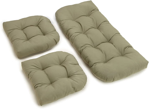Oakestry Twill Settee Group Cushions, Sage, Set of 3