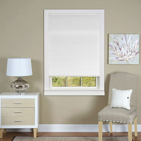 Oakestry Honeycomb Pleated Cordless Window Shade, 36 by 64-Inch, White