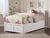 Oakestry Orlando Platform Bed with Footboard and Turbo Charger with Twin Extra Long Trundle, White