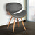 Oakestry Cassie Dining Chair in Grey Faux Leather and Walnut Wood Finish