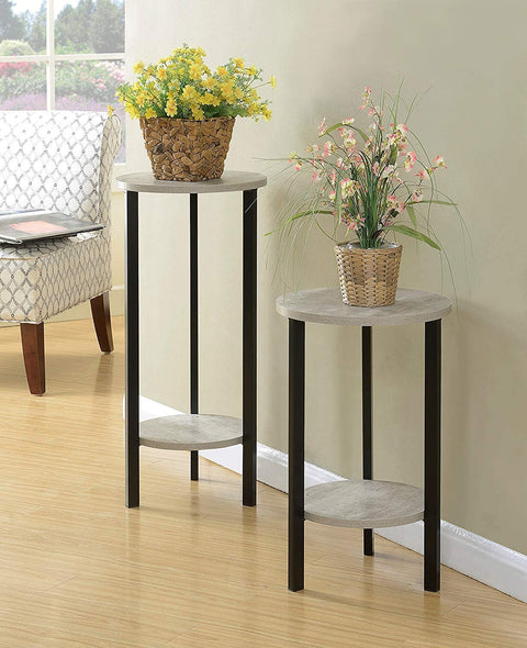 Oakestry Graystone 31&#34; Plant Stand, Faux Birch / Black