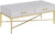 Oakestry Ashley Coffee Table, White Scallop/Gold