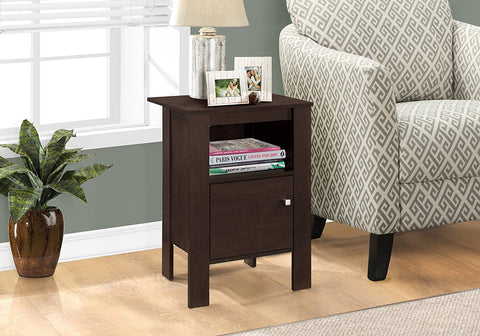 Oakestry ACCENT TABLE-CAPPUCCINO NIGHT STAND WITH STORAGE, 17.25&#34; L x 14&#34; D x 24.25&#34; H