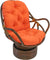 Oakestry Solid Twill Swivel Rocker Chair Cushion, 48&#34; x 24&#34;, Tangerine Dream