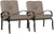 Oakestry Finefind Set of 2 Club Chairs Outdoor Patio Wrought Iron Dining Chairs Garden Furniture Seating Chairs Set, Gradient Brown Cushion
