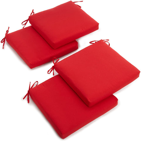 Oakestry Twill 19-Inch by 20-Inch by 3-1/2-Inch Zippered Cushions, Red, Set of 4