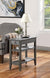Oakestry American Heritage 1 Drawer Chairside End Table with Shelves, Dark Gray Wirebrush