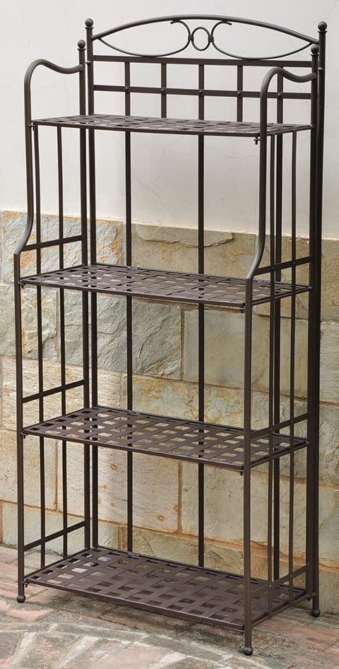 Oakestry Iron Outdoor/Indoor Folding Bakers Rack