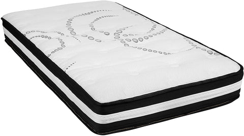 Oakestry Capri Comfortable Sleep 10 Inch CertiPUR-US Certified Hybrid Pocket Spring Mattress, Twin Mattress in a Box