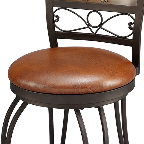 Oakestry Furniture Bronze with Muted Copper Stamped Back Bar Stool, 30-Inch