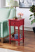 Oakestry French Country Khloe Accent Table, Cranberry Red