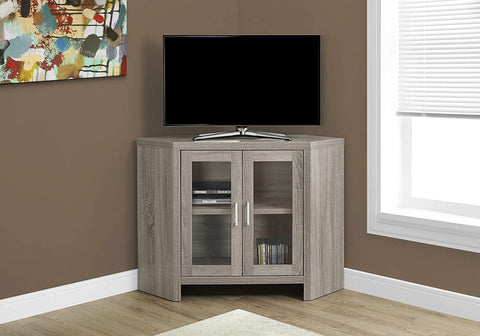 Oakestry I Corner with Glass Doors TV Stand, 42&#34;, Dark Taupe