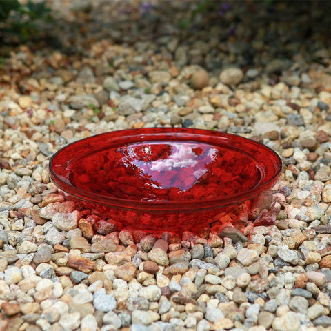 Oakestry Crackle Glass Bowl, 12-in, Red