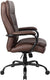 Oakestry Heavy Duty Double Plush LeatherPlus Chair with 350lbs Weight Capacity in Bomber Brown