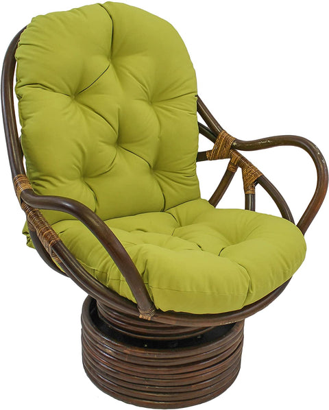 Oakestry Solid Twill Swivel Rocker Chair Cushion, 48" x 24", Mojito Lime