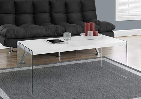 Oakestry , Coffee Table, Tempered Glass, Dark Taupe, 44&#34;L
